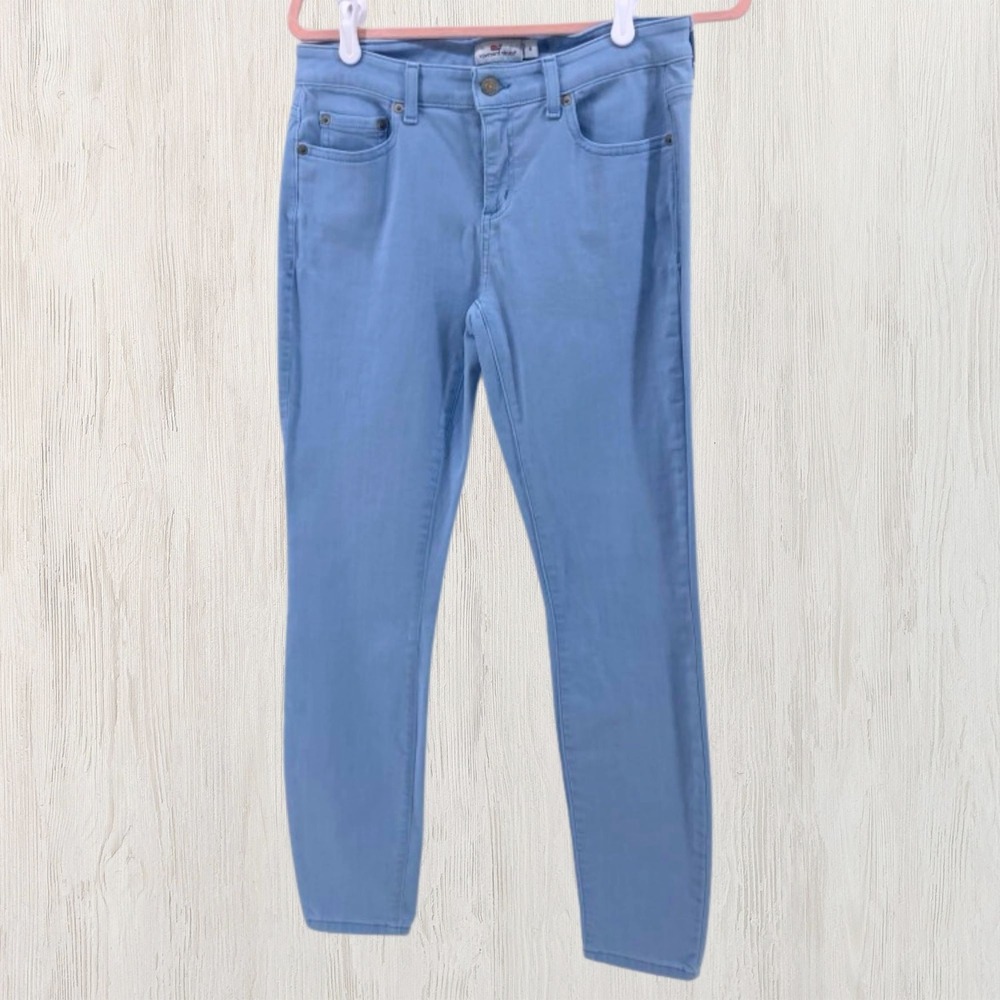 Vineyard Vines Skinny Jeans Cloud Blue Stretch Denim Pants Size 6 Nantucket Prep